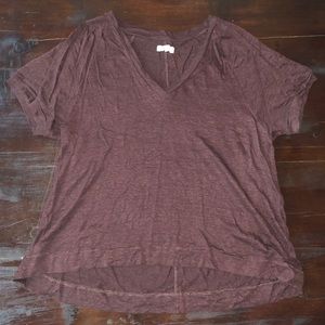 Madewell maroon v-neck tee